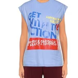 Corita Kent Graphic print Cotton jersey T shirt In Tender Blue M